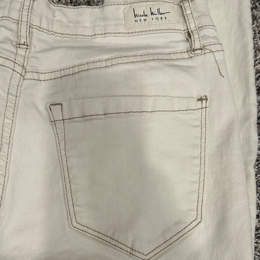 Nicole Miller Women's High Rise Beige Jeans